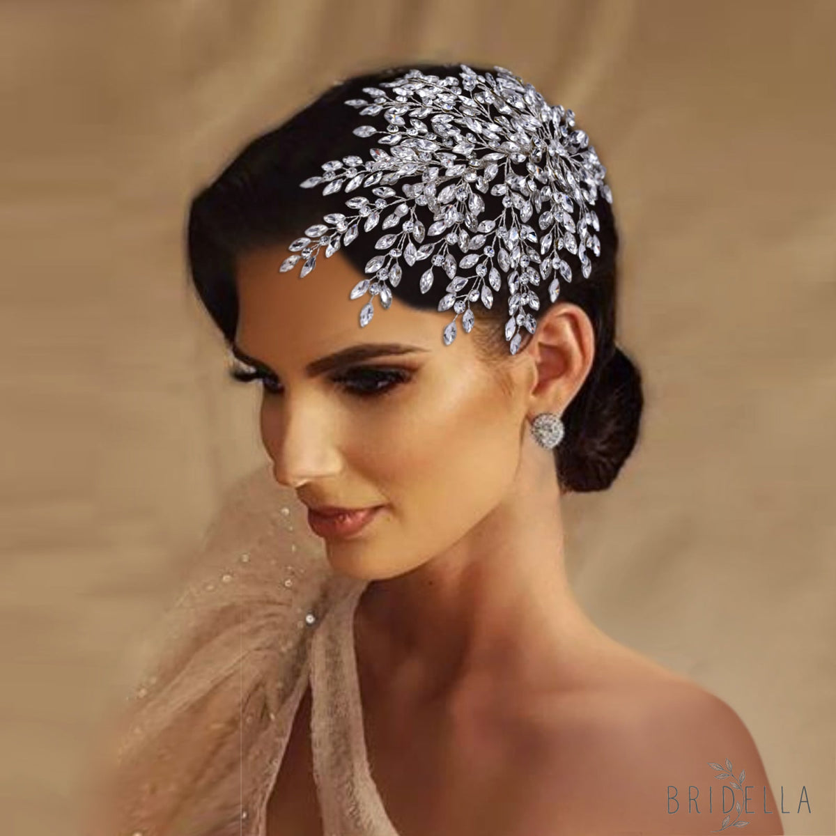 BHP438-S silver rhinestone headband