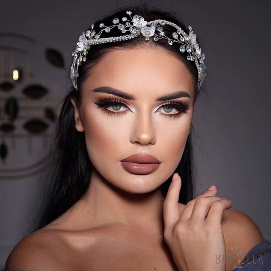 BHP573-S silver rhinestone headband
