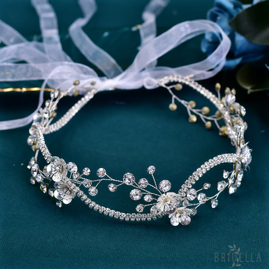 BHP573-S silver rhinestone headband