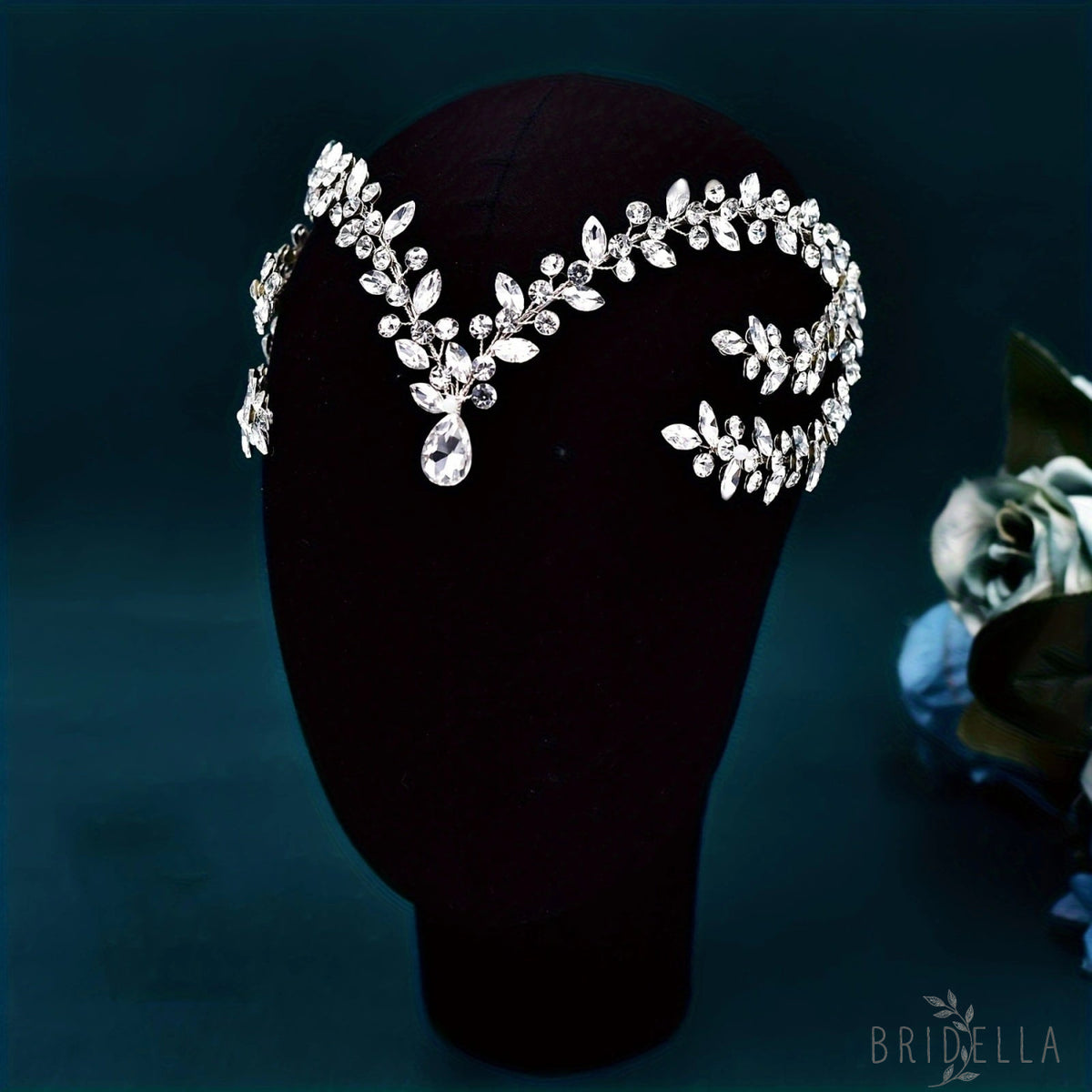 BHP599-S silver rhinestone headband