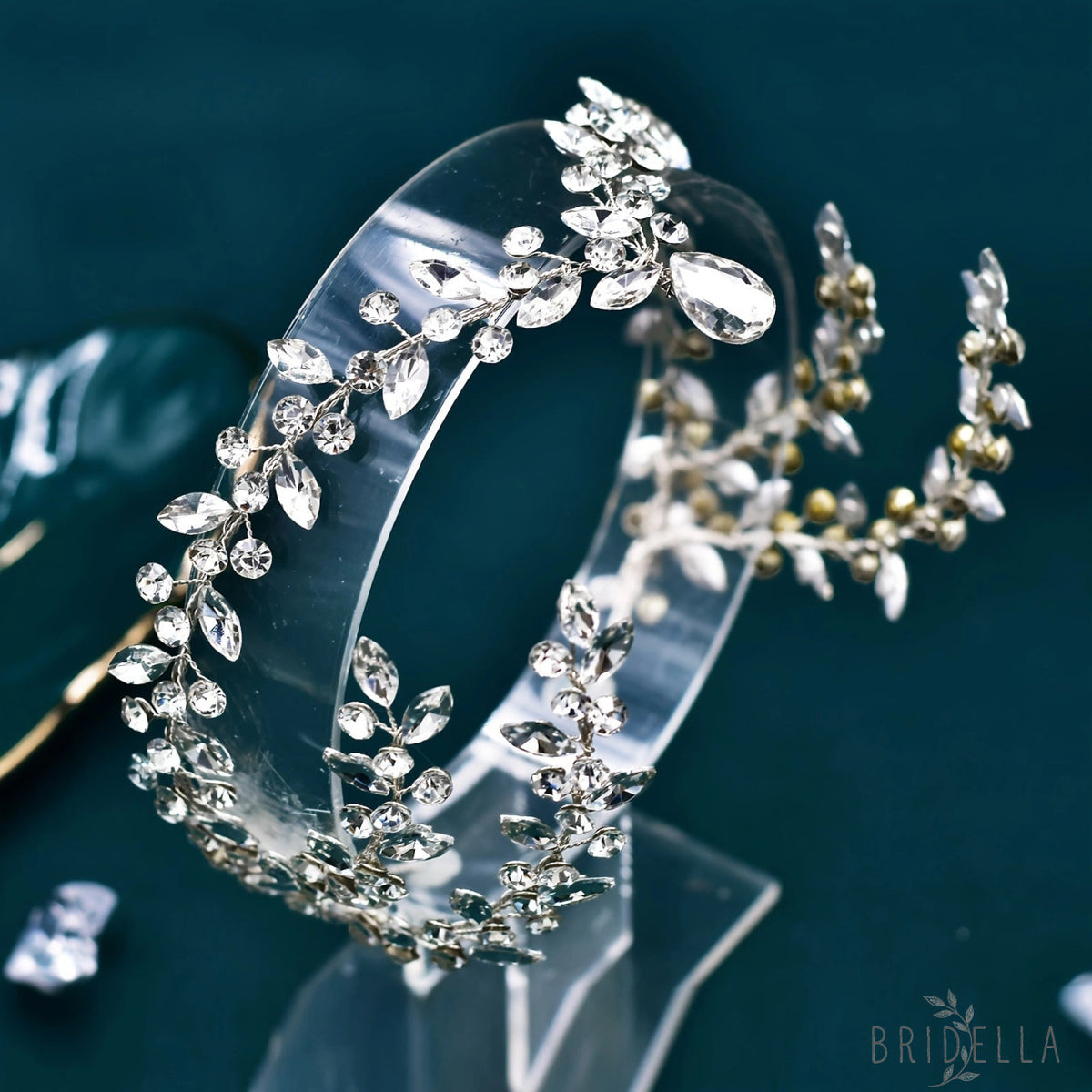 BHP599-S silver rhinestone headband
