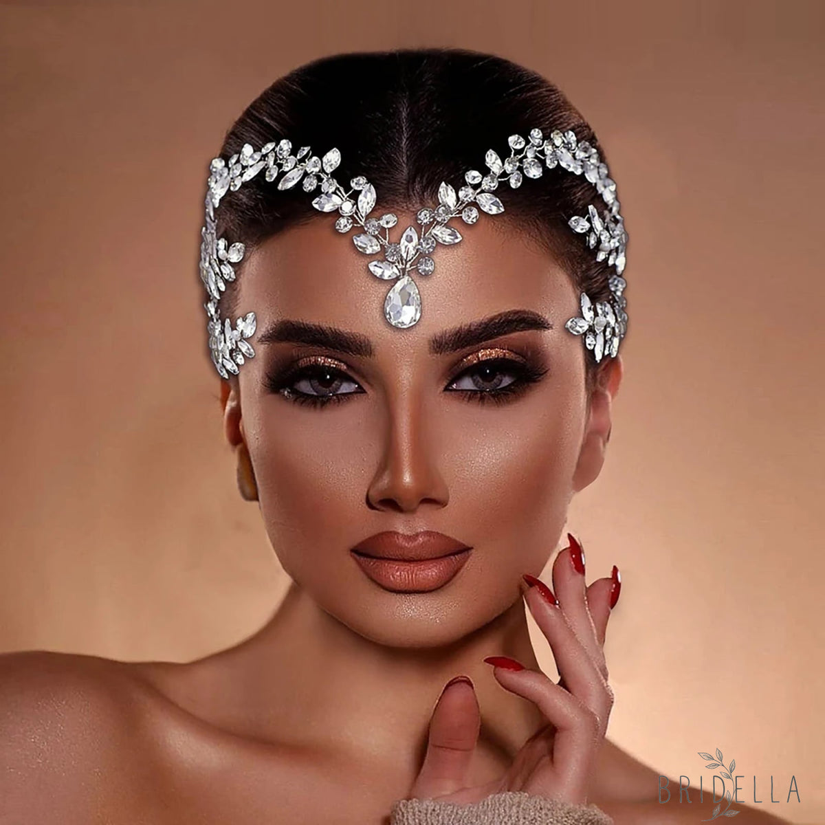 BHP599-S silver rhinestone headband