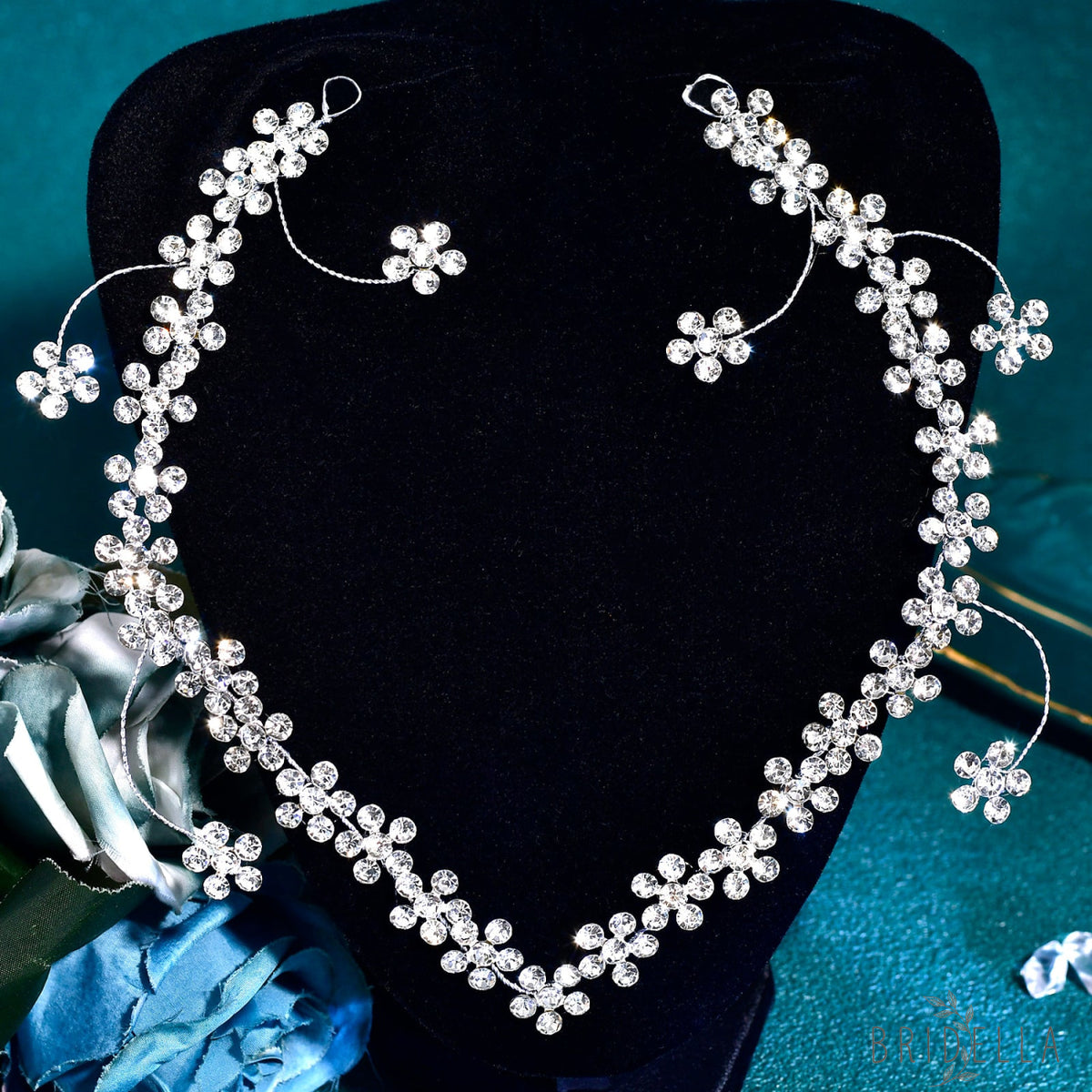 BHP823-S silver rhinestone headband