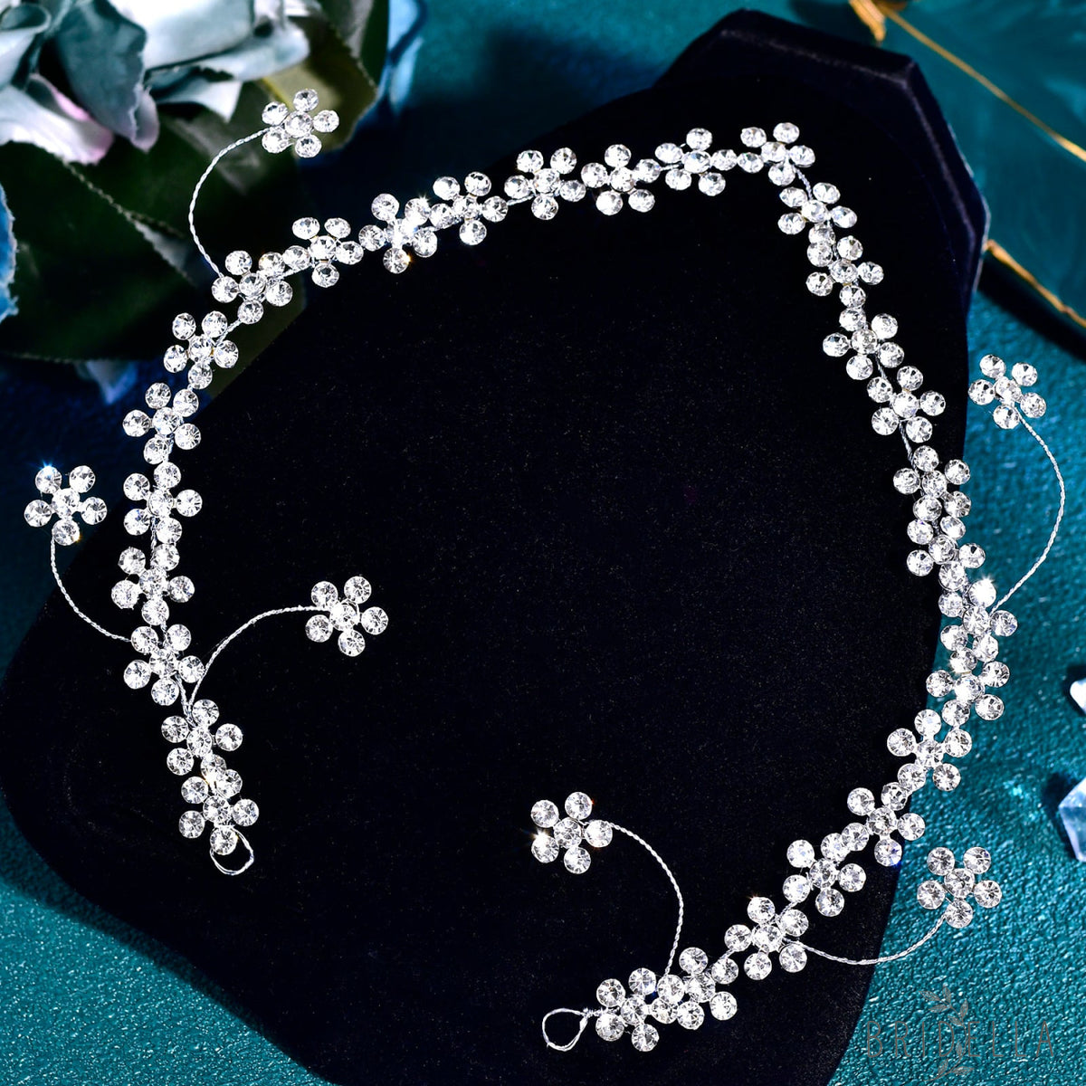BHP823-S silver rhinestone headband