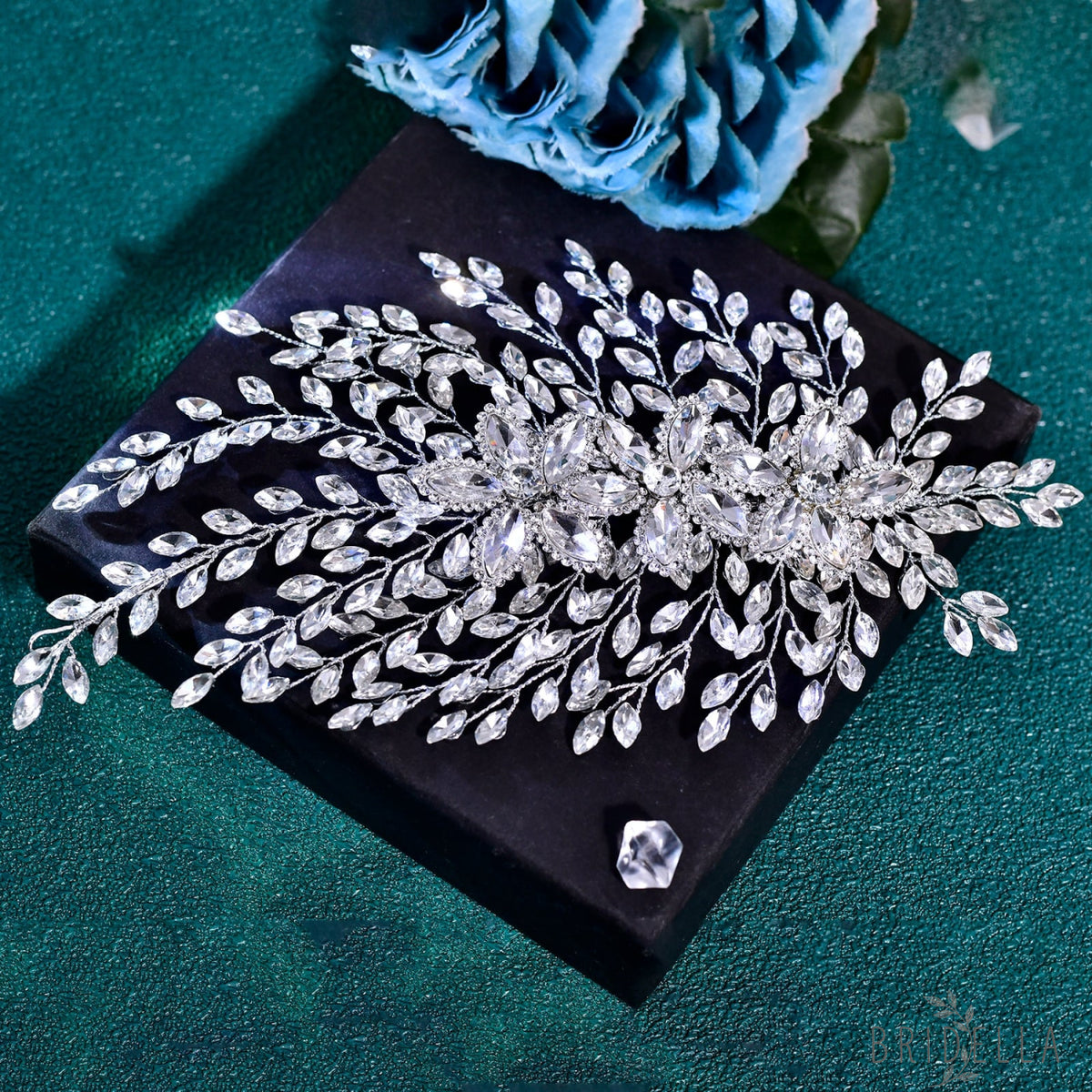 BHP852-S silver rhinestone headband