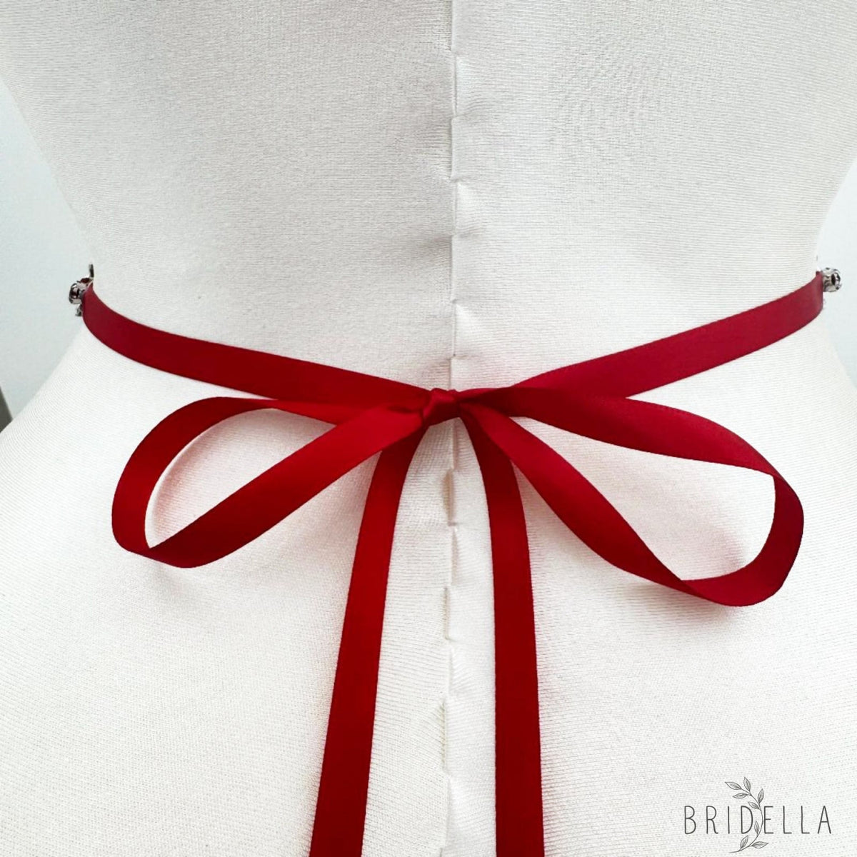 Silver Rhinestone Bridal Sash Wedding Dress Belt – Bridella BS124 - White - Belts