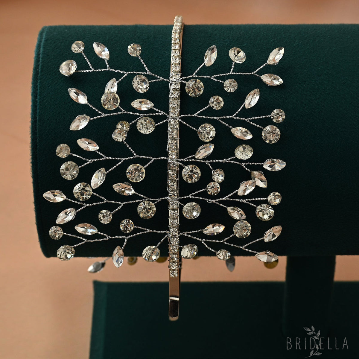 Silver Rhinestone Bridal Tiara Bridella BHP534-S - Silvery - HEADWEAR