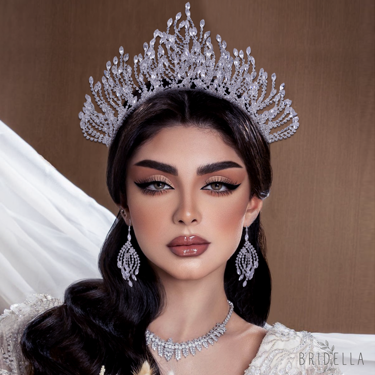 BHP374-S silver rhinestone crown