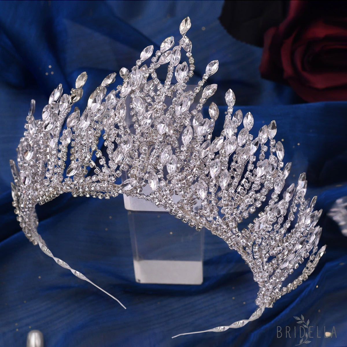 BHP374-S silver rhinestone crown