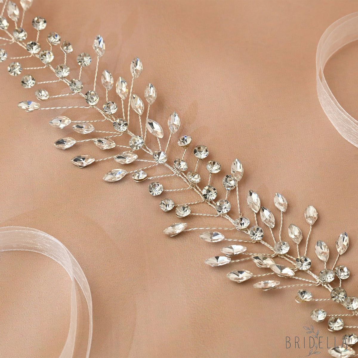 Silver Rhinestone Bridal Tiara Crown - Bridella BHP410-S - Silvery - HEADWEAR