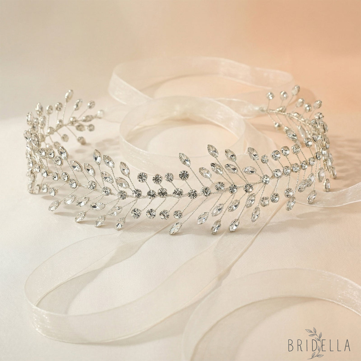 Silver Rhinestone Bridal Tiara Crown - Bridella BHP410-S - Silvery - HEADWEAR