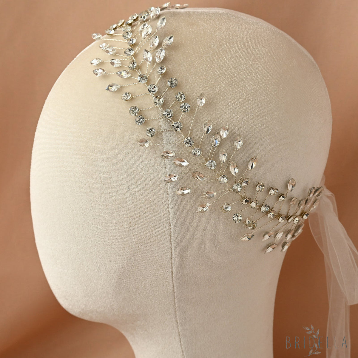 Silver Rhinestone Bridal Tiara Crown - Bridella BHP410-S - Silvery - HEADWEAR
