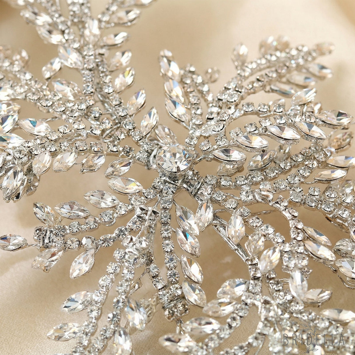 Silver Rhinestone Bridal Tiara Crown - Bridella BHP482-S - Silvery - HEADWEAR