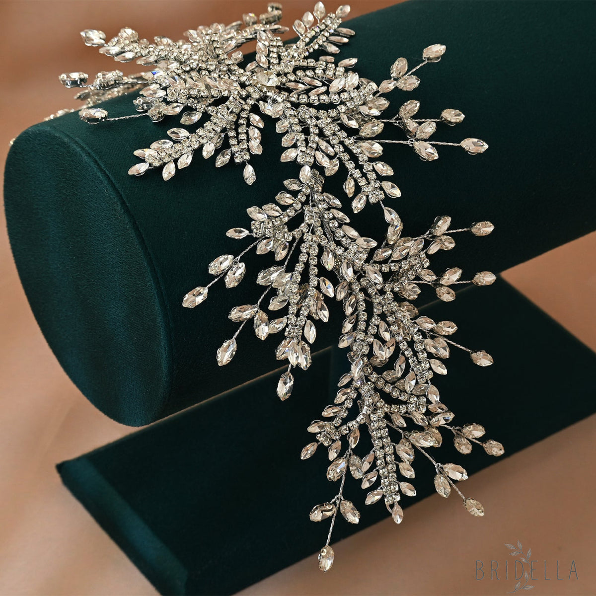 Silver Rhinestone Bridal Tiara Crown - Bridella BHP482-S - Silvery - HEADWEAR