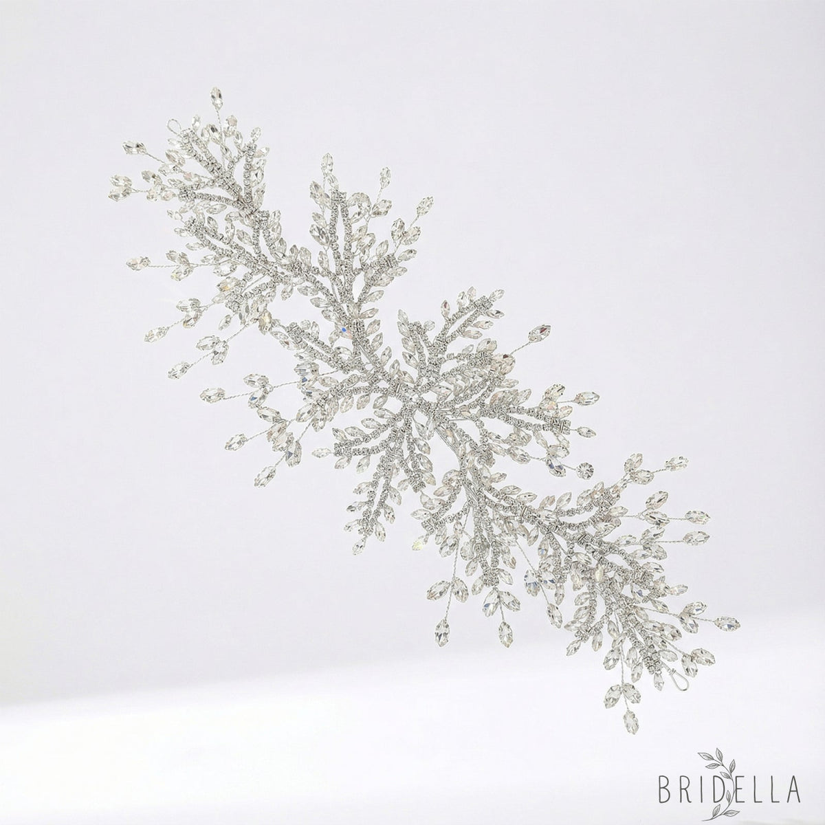 Silver Rhinestone Bridal Tiara Crown - Bridella BHP482-S - Silvery - HEADWEAR