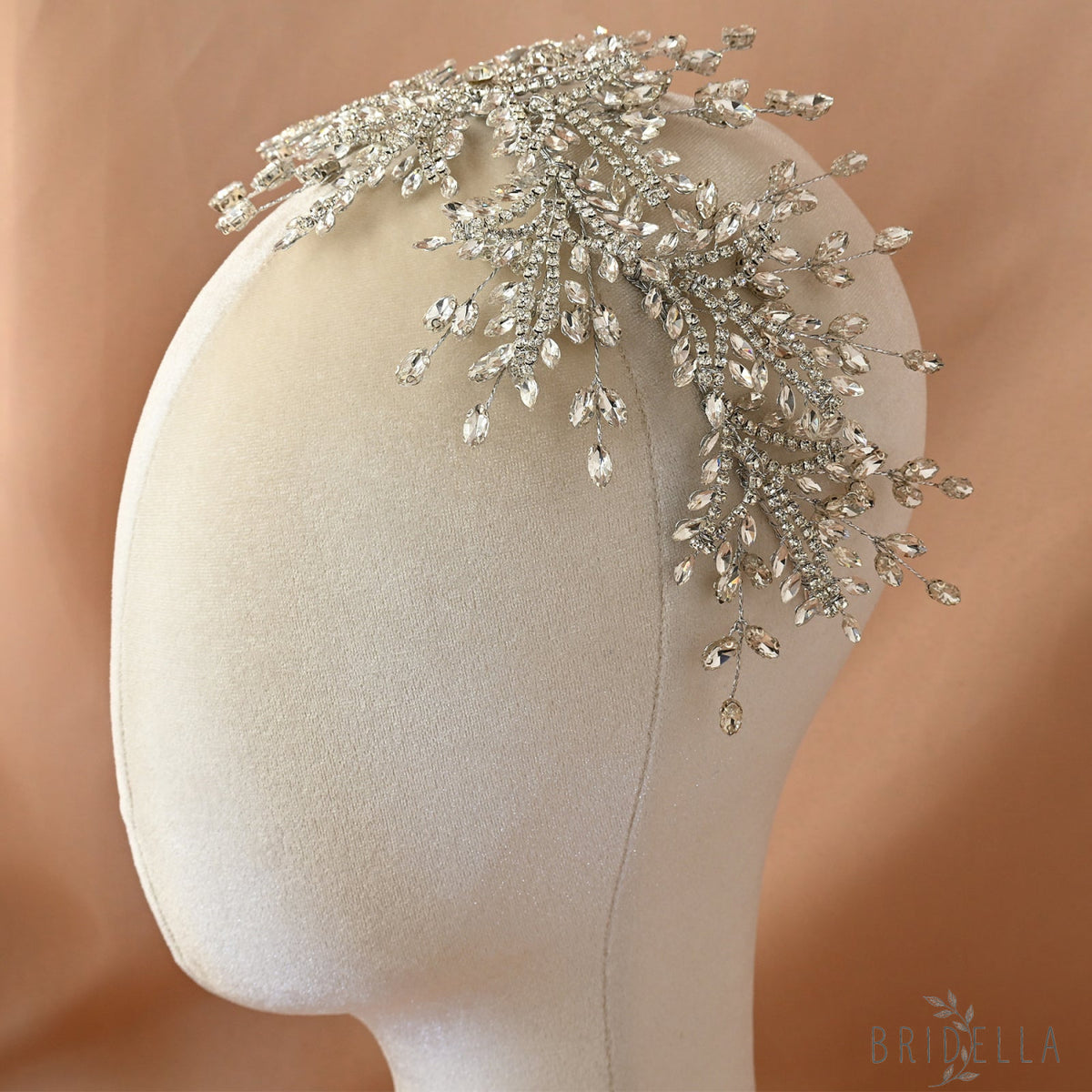 Silver Rhinestone Bridal Tiara Crown - Bridella BHP482-S - Silvery - HEADWEAR
