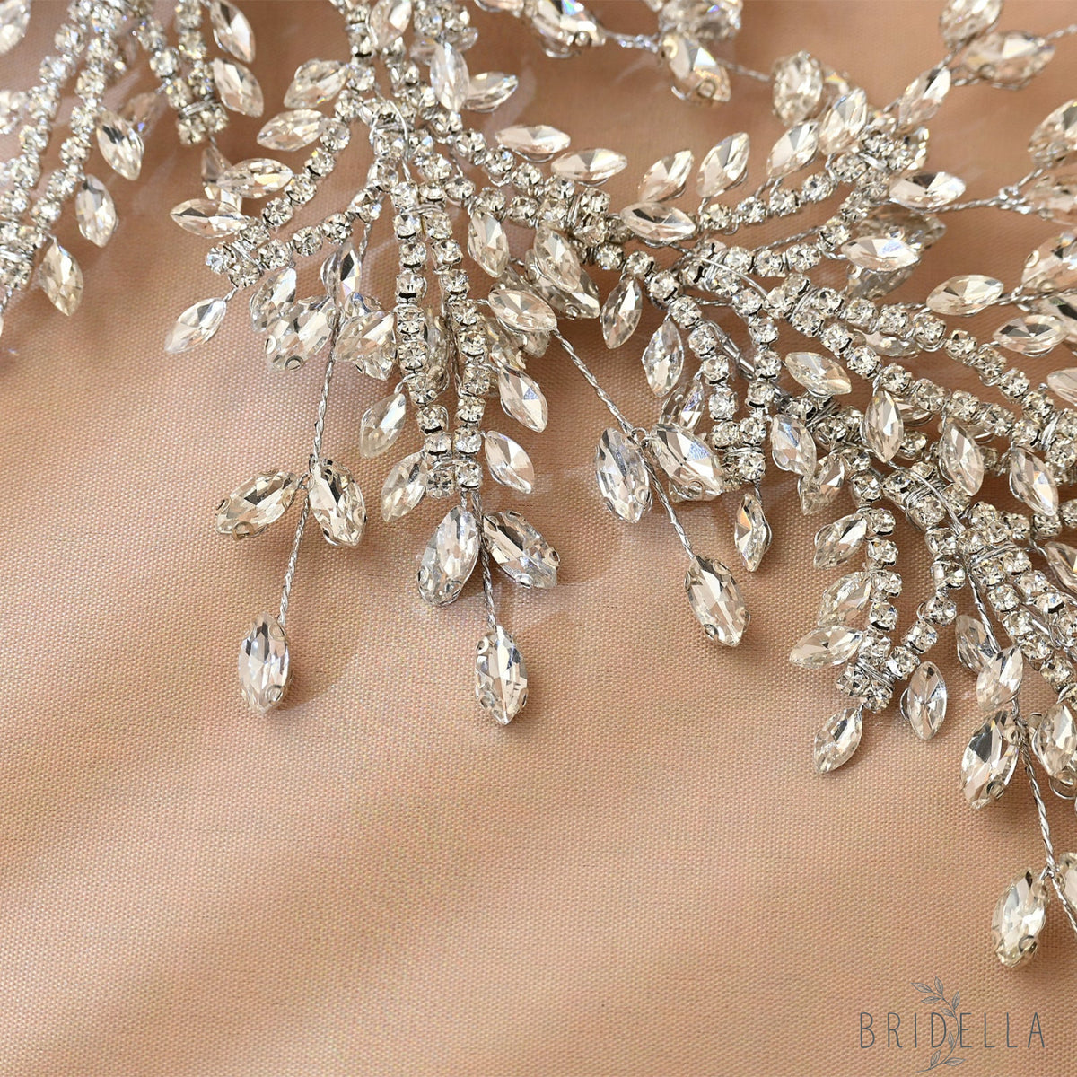 Silver Rhinestone Bridal Tiara Crown - Bridella BHP482-S - Silvery - HEADWEAR