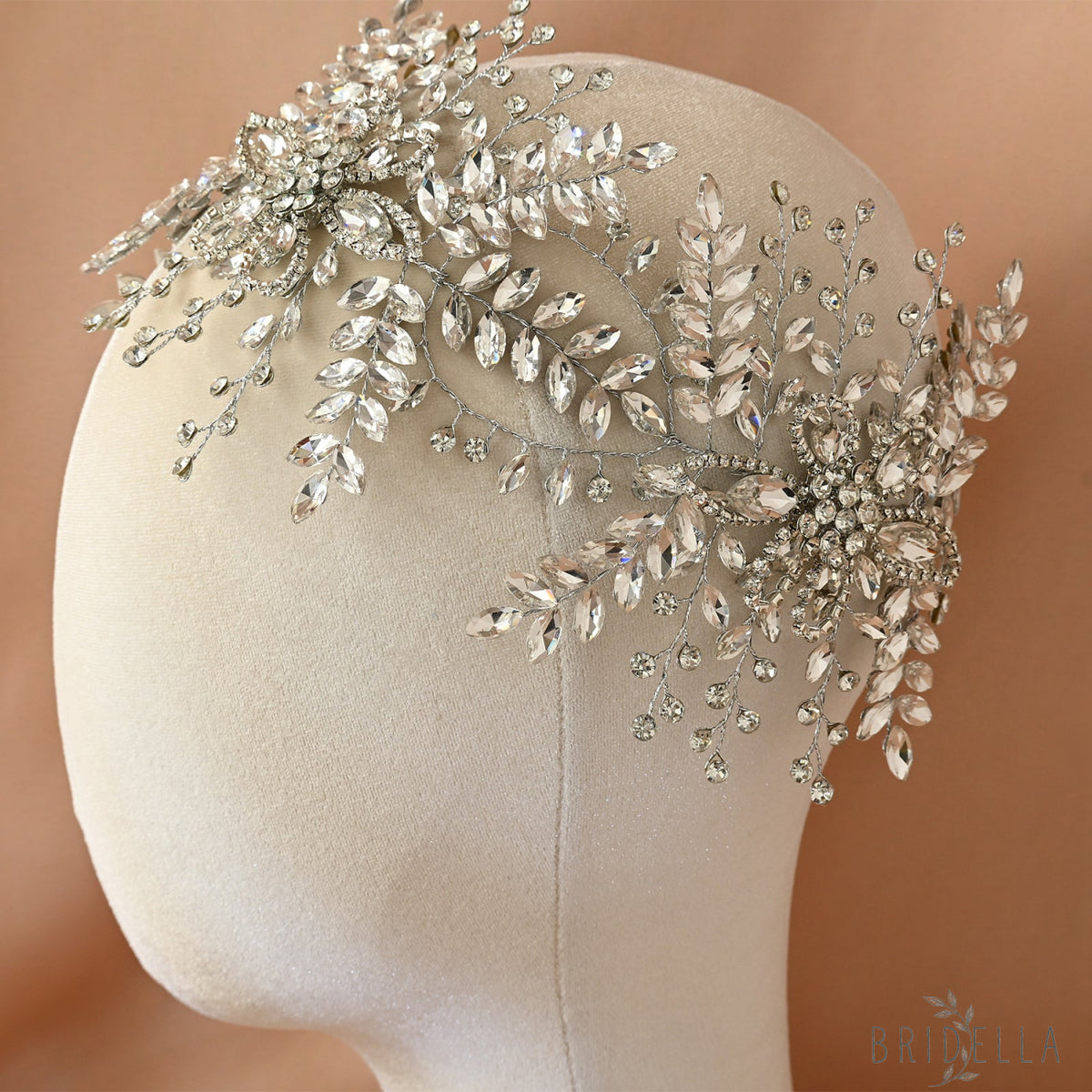 Silver Rhinestone Bridal Tiara Crown Wedding - Bridella BHP409-S - Silvery - HEADWEAR