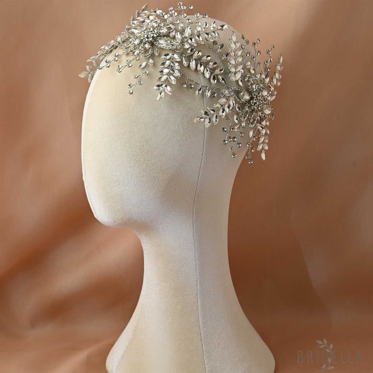 Silver Rhinestone Bridal Tiara Crown Wedding - Bridella BHP409-S - Silvery - HEADWEAR