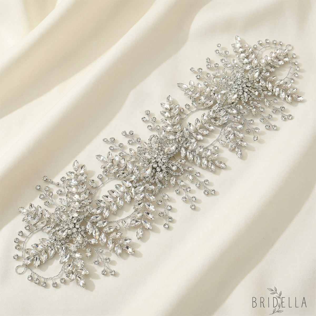 Silver Rhinestone Bridal Tiara Crown Wedding - Bridella BHP409-S - Silvery - HEADWEAR