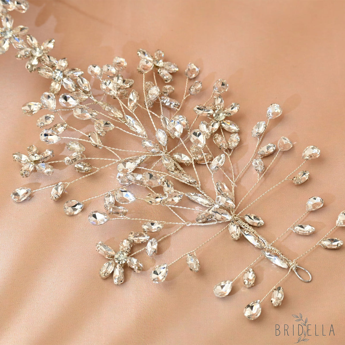 Silver Rhinestone Bridal Tiara Crown Wedding - Bridella BHP414-S - Silvery - HEADWEAR