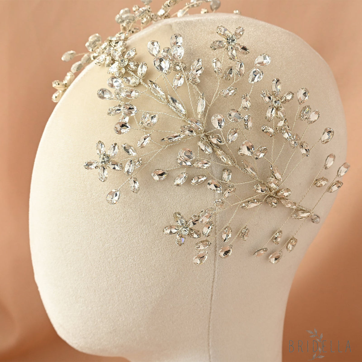 Silver Rhinestone Bridal Tiara Crown Wedding - Bridella BHP414-S - Silvery - HEADWEAR