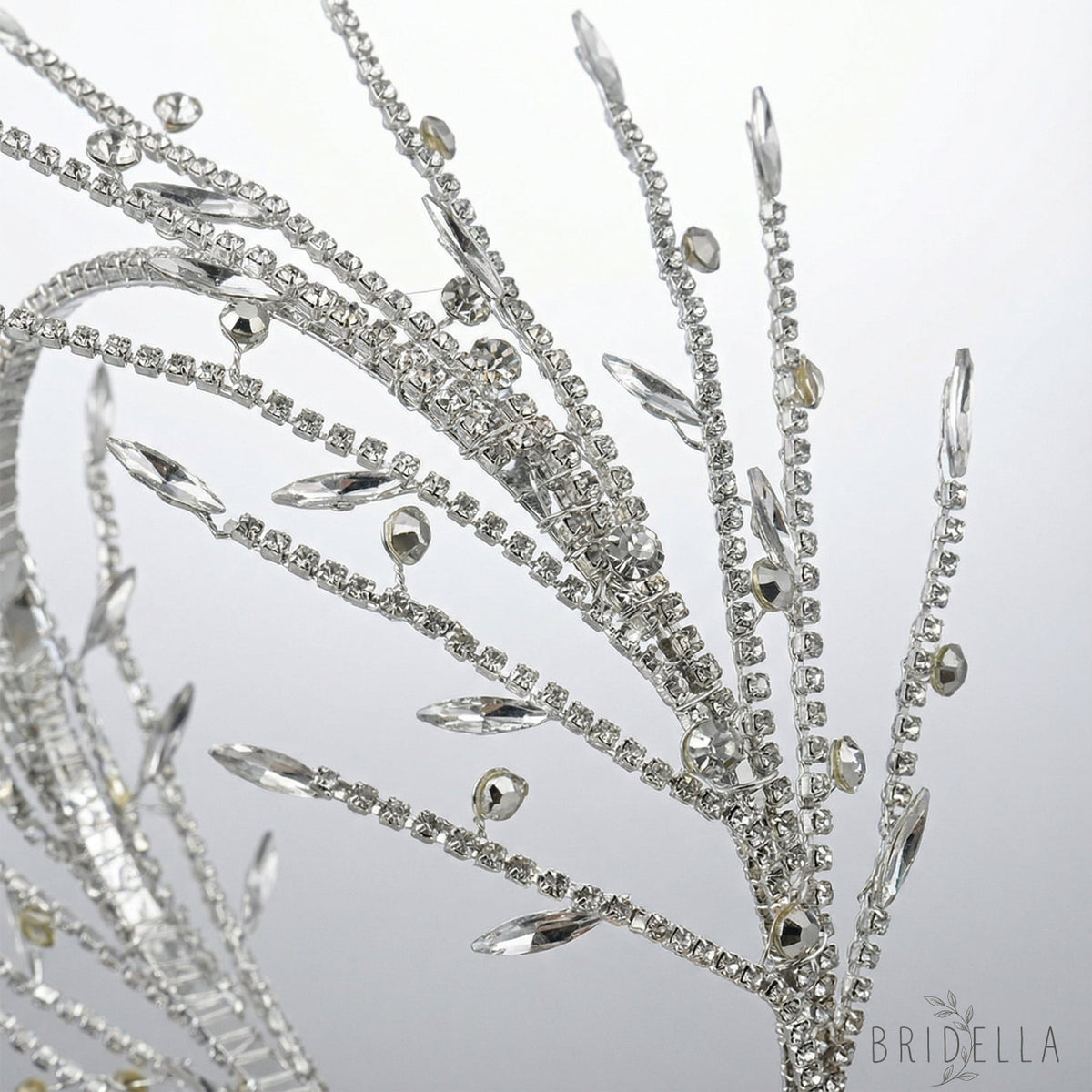 Silver Rhinestone Bridal Tiara Wedding - Bridella BHP532-S - Silvery - HEADWEAR