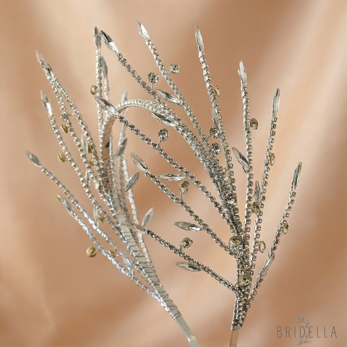Silver Rhinestone Bridal Tiara Wedding - Bridella BHP532-S - Silvery - HEADWEAR
