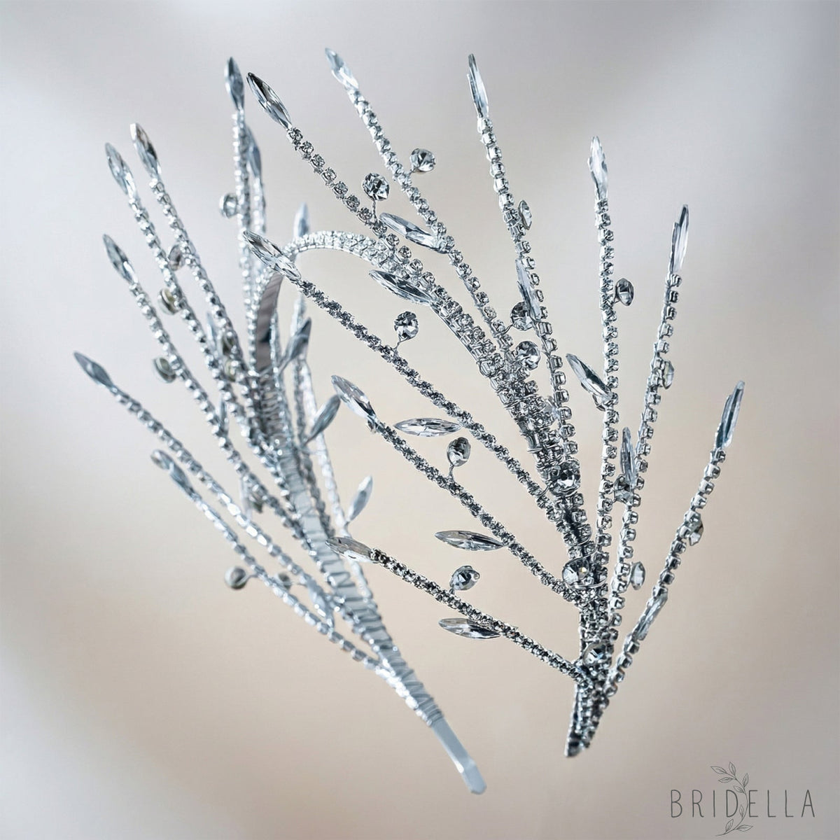 Silver Rhinestone Bridal Tiara Wedding - Bridella BHP532-S - Silvery - HEADWEAR