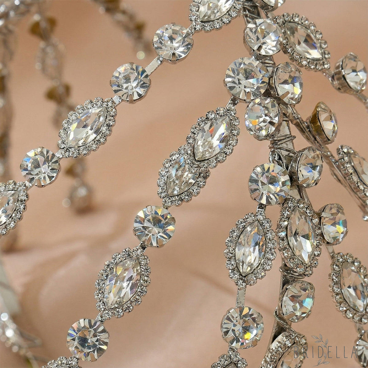 Silver Rhinestone Bridal Tiara Wedding Hair Crown - Bridella BHP533-S - Silvery - HEADWEAR