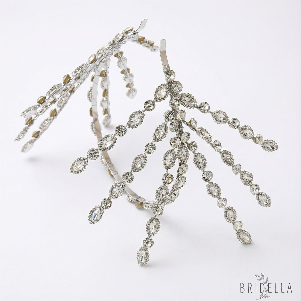 Silver Rhinestone Bridal Tiara Wedding Hair Crown - Bridella BHP533-S - Silvery - HEADWEAR