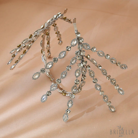 Silver Rhinestone Bridal Tiara Wedding Hair Crown - Bridella BHP533-S - Silvery - HEADWEAR