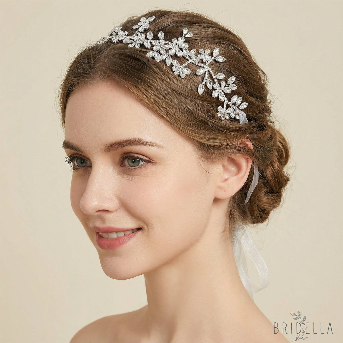 Silver Rhinestone Bridal Tiara Wedding Hairpiece - Bridella BHP239-S - Silvery - HEADWEAR