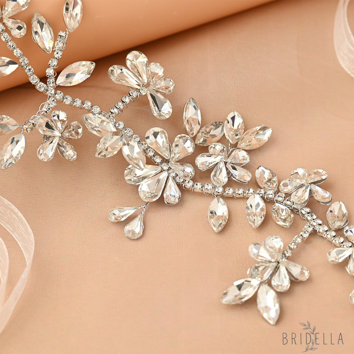 Silver Rhinestone Bridal Tiara Wedding Hairpiece - Bridella BHP239-S - Silvery - HEADWEAR
