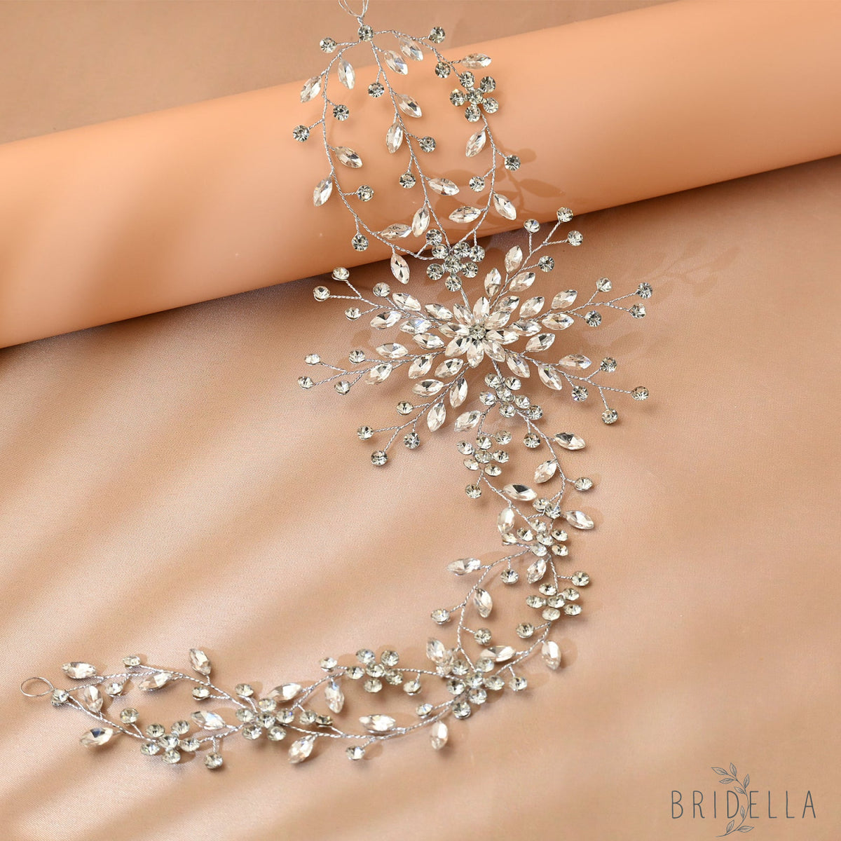 Silver Rhinestone Bridal Tiara Wedding Headpiece - Bridella BHP242-S - Silvery - HEADWEAR