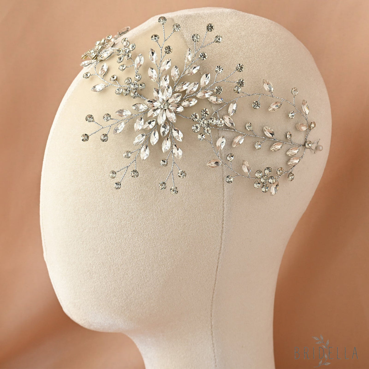 Silver Rhinestone Bridal Tiara Wedding Headpiece - Bridella BHP242-S - Silvery - HEADWEAR