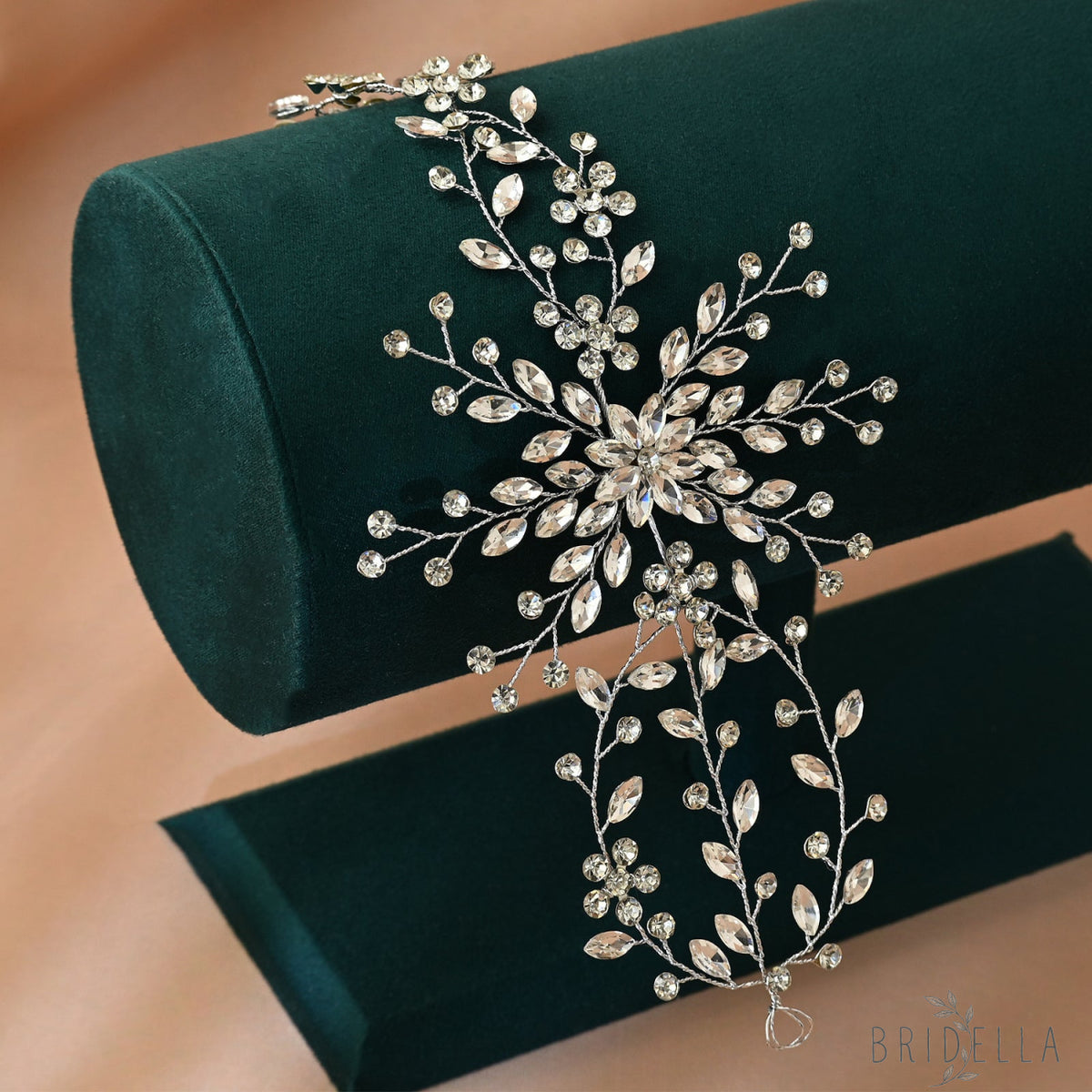 Silver Rhinestone Bridal Tiara Wedding Headpiece - Bridella BHP242-S - Silvery - HEADWEAR