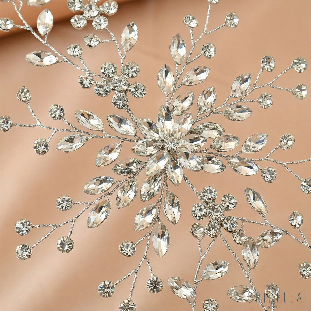 Silver Rhinestone Bridal Tiara Wedding Headpiece - Bridella BHP242-S - Silvery - HEADWEAR