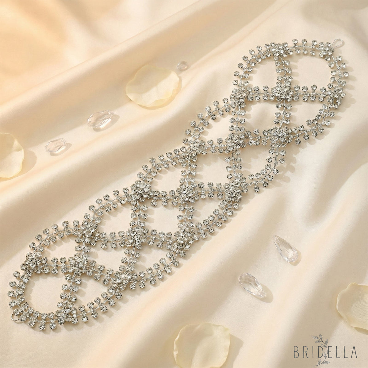 Silver Rhinestone Bridal Tiara Wedding Headpiece - Bridella BHP243-S - Silvery - HEADWEAR