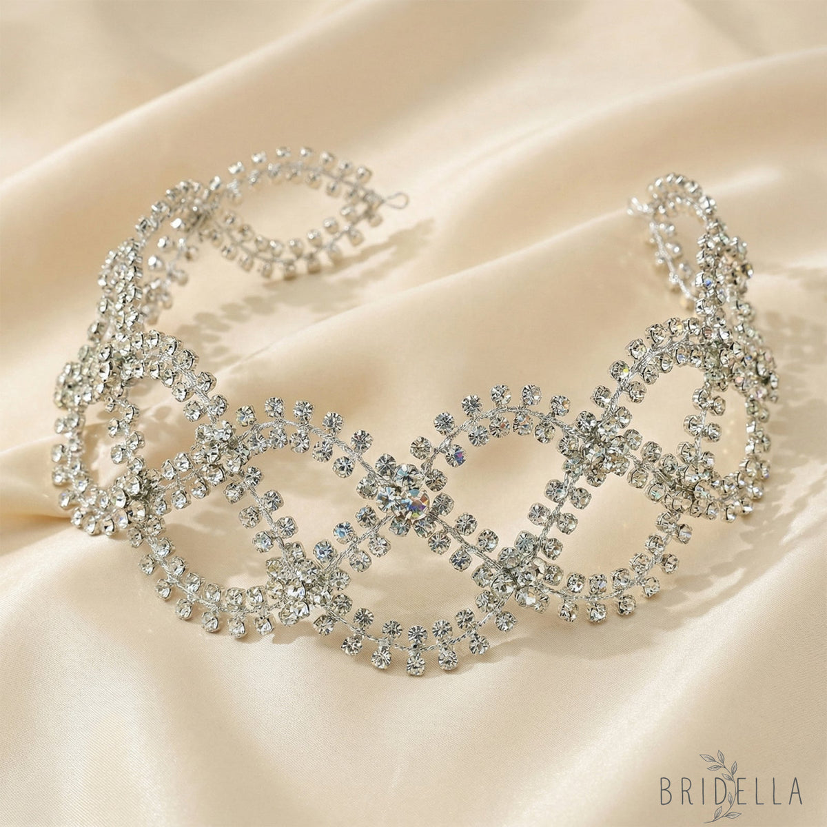 Silver Rhinestone Bridal Tiara Wedding Headpiece - Bridella BHP243-S - Silvery - HEADWEAR