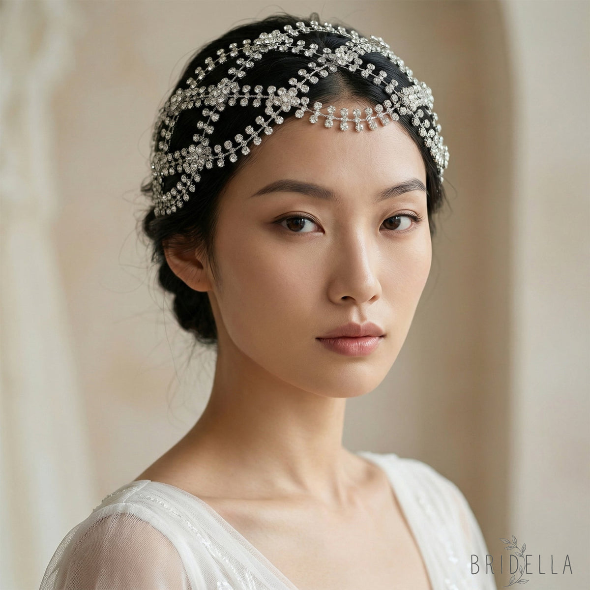 Silver Rhinestone Bridal Tiara Wedding Headpiece - Bridella BHP243-S - Silvery - HEADWEAR