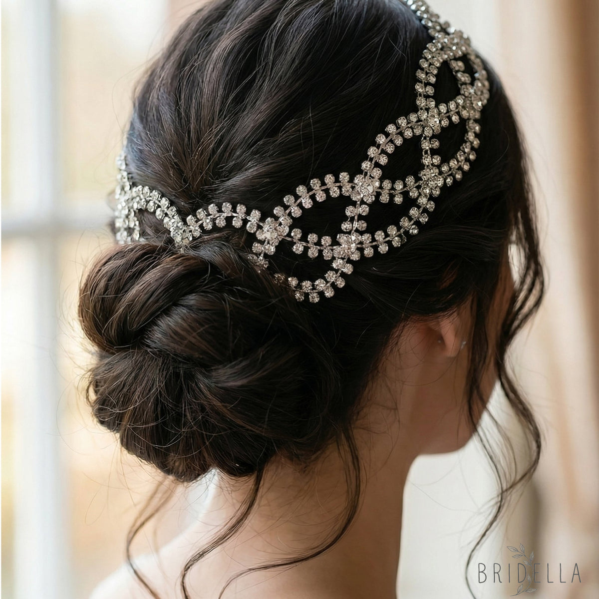 Silver Rhinestone Bridal Tiara Wedding Headpiece - Bridella BHP243-S - Silvery - HEADWEAR