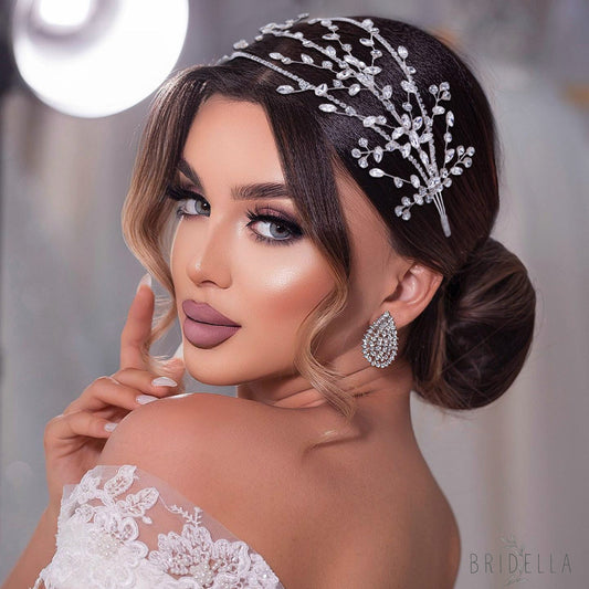 BHP381-S silver rhinestone tiara