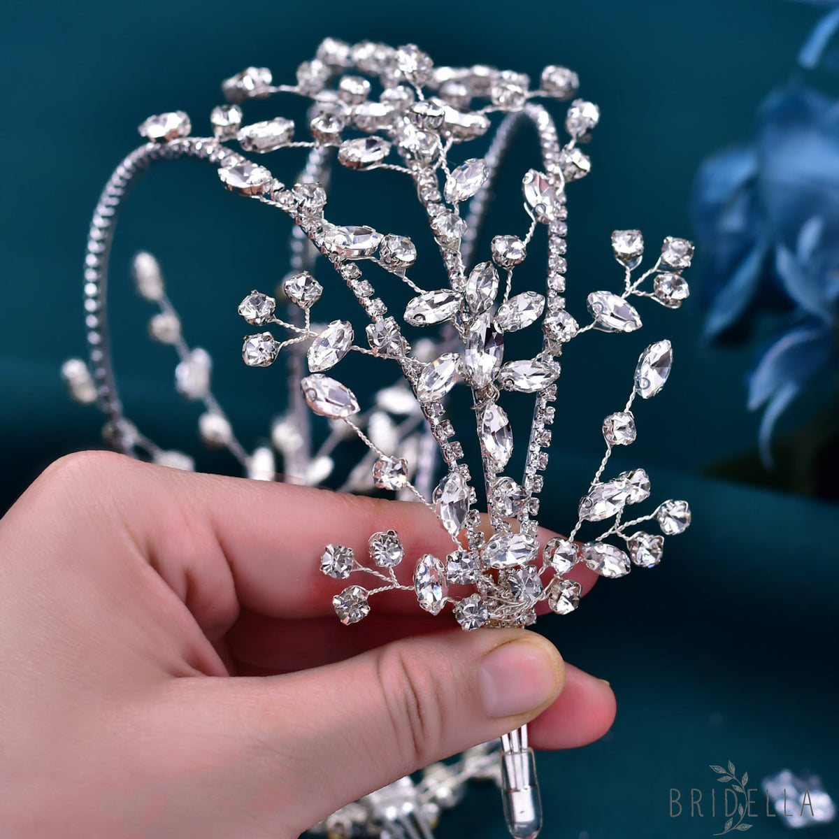 BHP381-S silver rhinestone tiara
