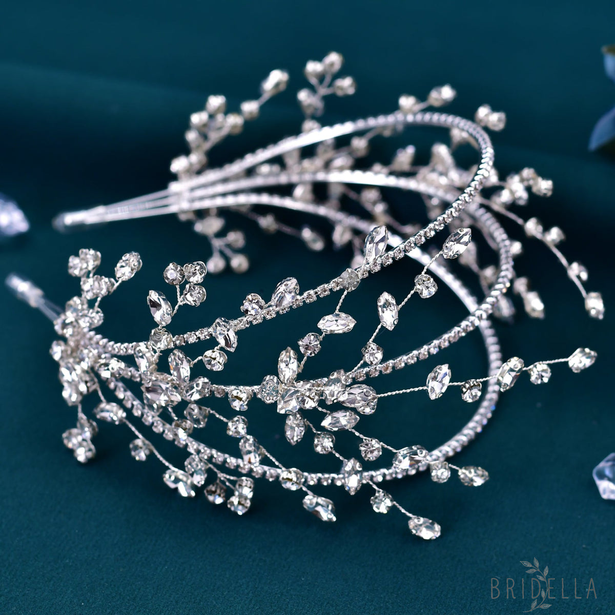 BHP381-S silver rhinestone tiara