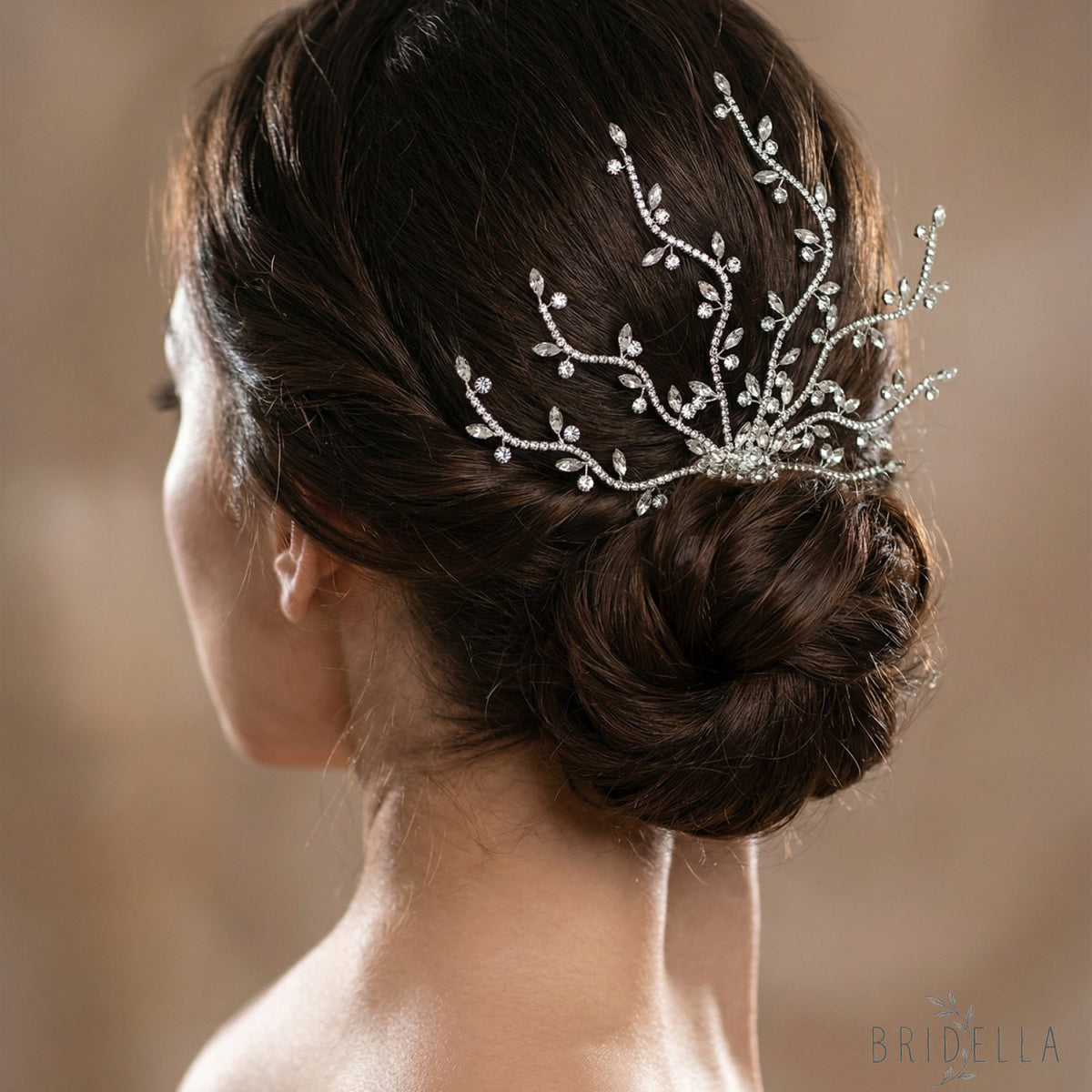 Silver Rhinestone Bridal Tiara Wedding Headpiece - Bridella BHP481-S - Silvery - HEADWEAR