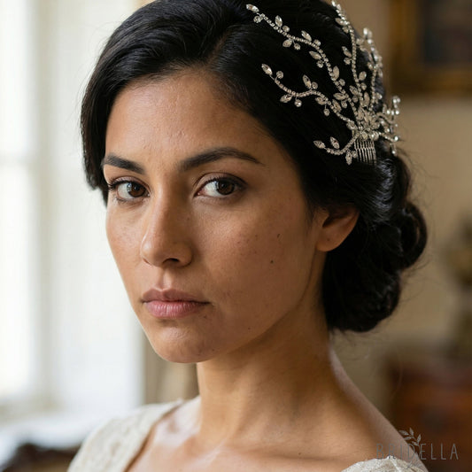 Silver Rhinestone Bridal Tiara Wedding Headpiece - Bridella BHP481-S - Silvery - HEADWEAR