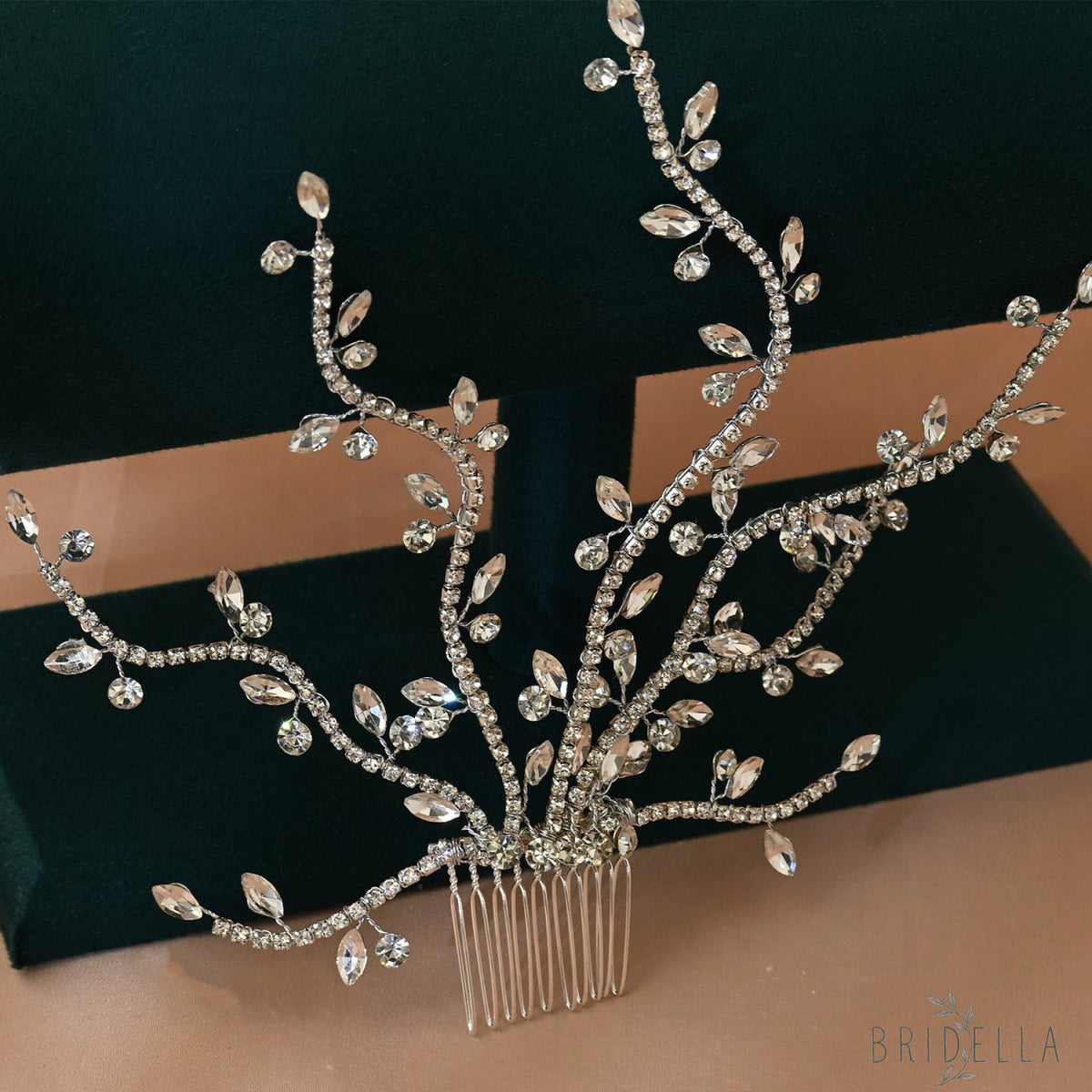 Silver Rhinestone Bridal Tiara Wedding Headpiece - Bridella BHP481-S - Silvery - HEADWEAR