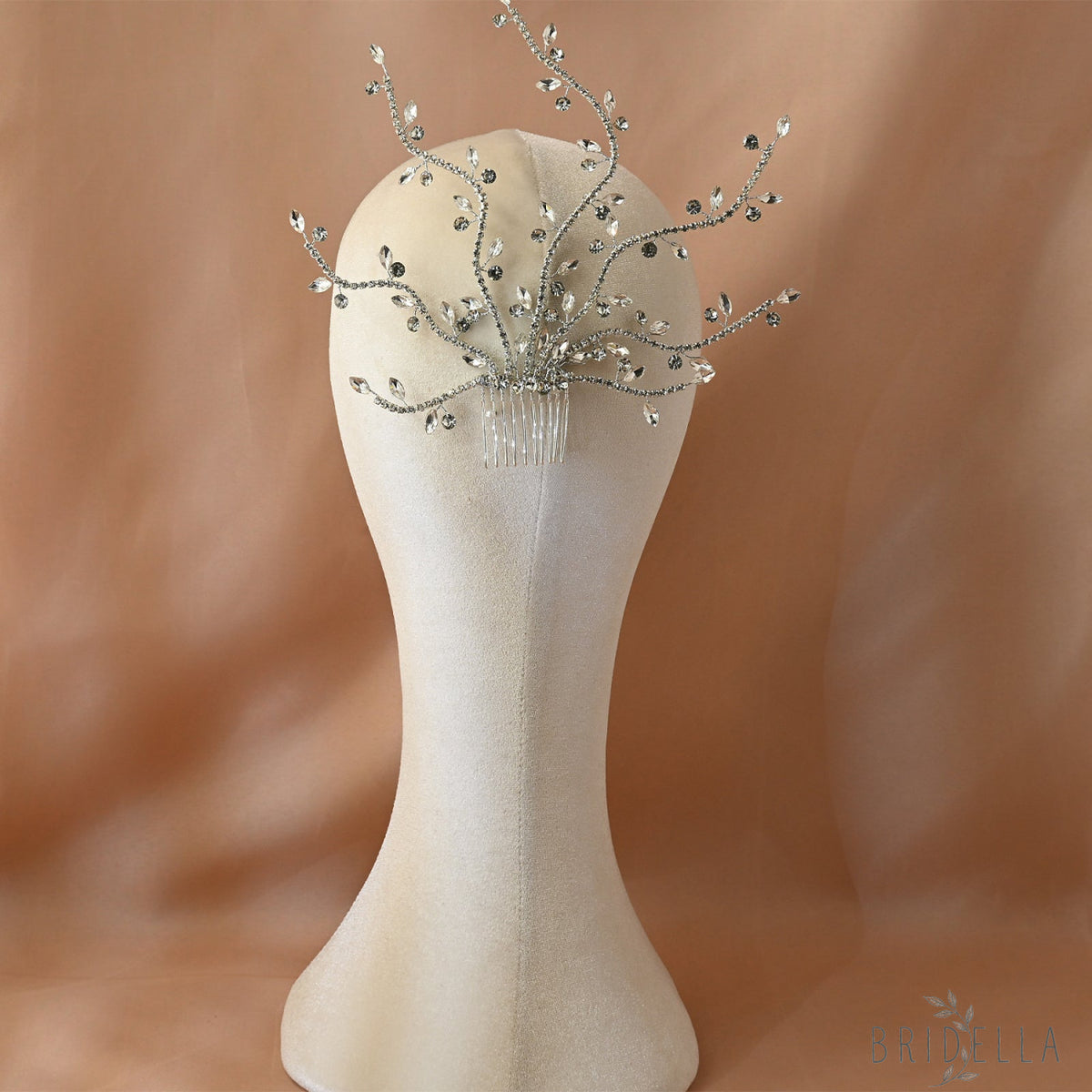 Silver Rhinestone Bridal Tiara Wedding Headpiece - Bridella BHP481-S - Silvery - HEADWEAR