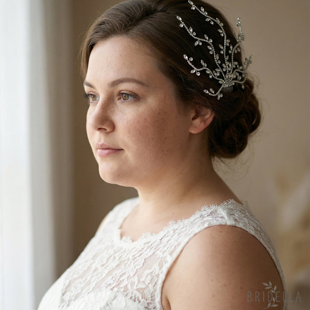 Silver Rhinestone Bridal Tiara Wedding Headpiece - Bridella BHP481-S - Silvery - HEADWEAR